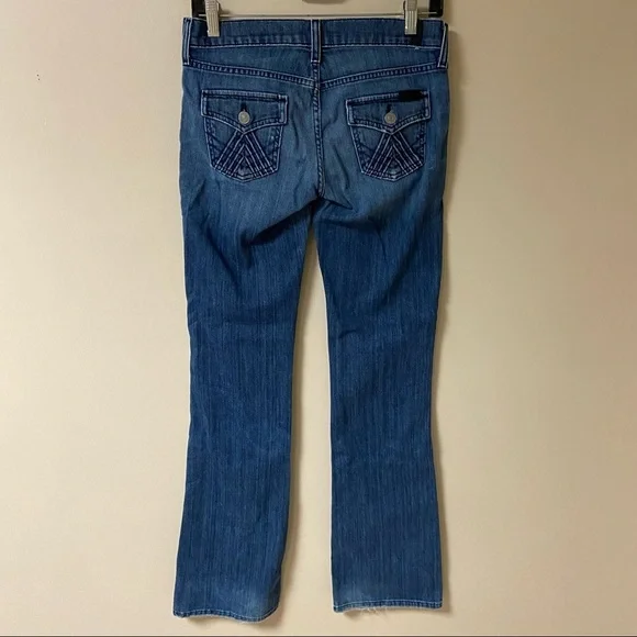 7 For All Mankind Size 26 Jeans Blue Midrise Bootcut Y2K - Picture 8 of 8